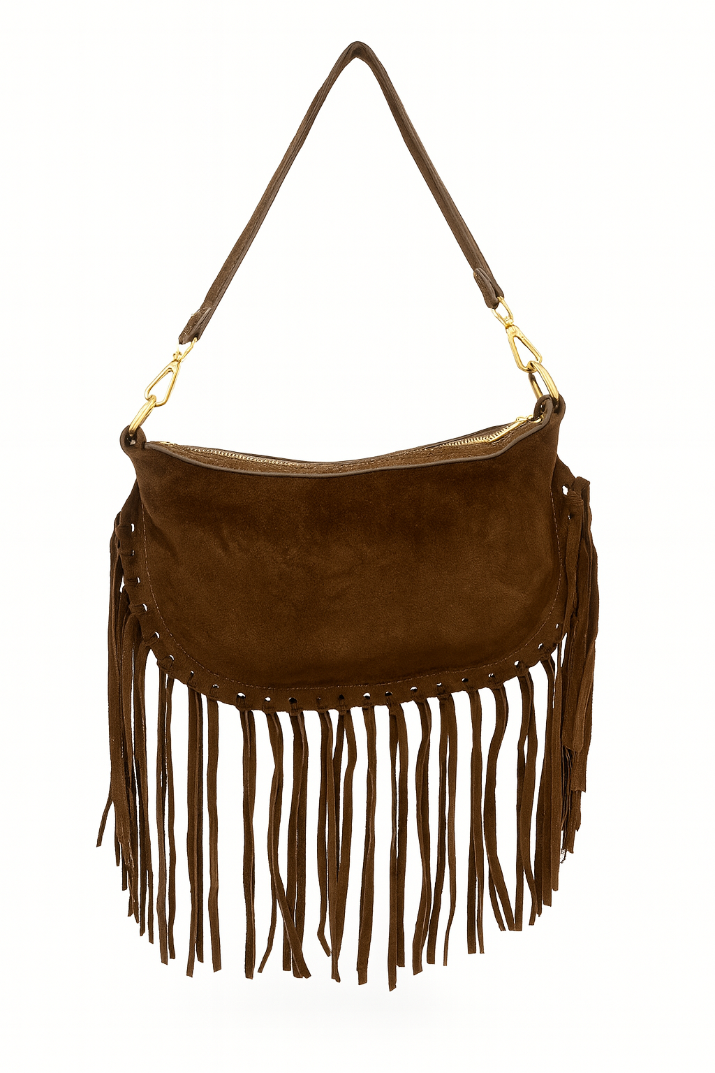 Borsa Flavia con frange in camoscio