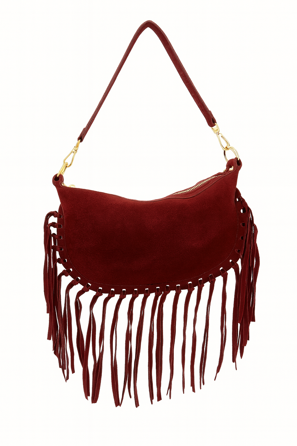 Borsa Flavia con frange in camoscio