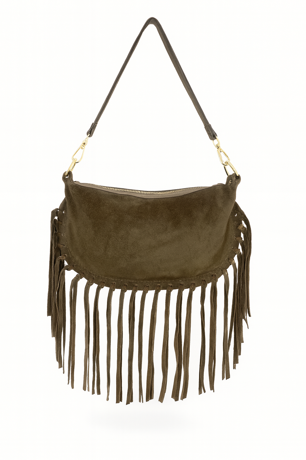 Borsa Flavia con frange in camoscio