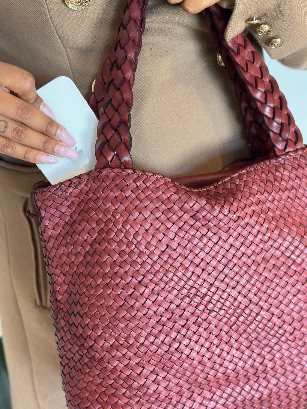 Borsa Susanna intrecciata e con tracolla removibile