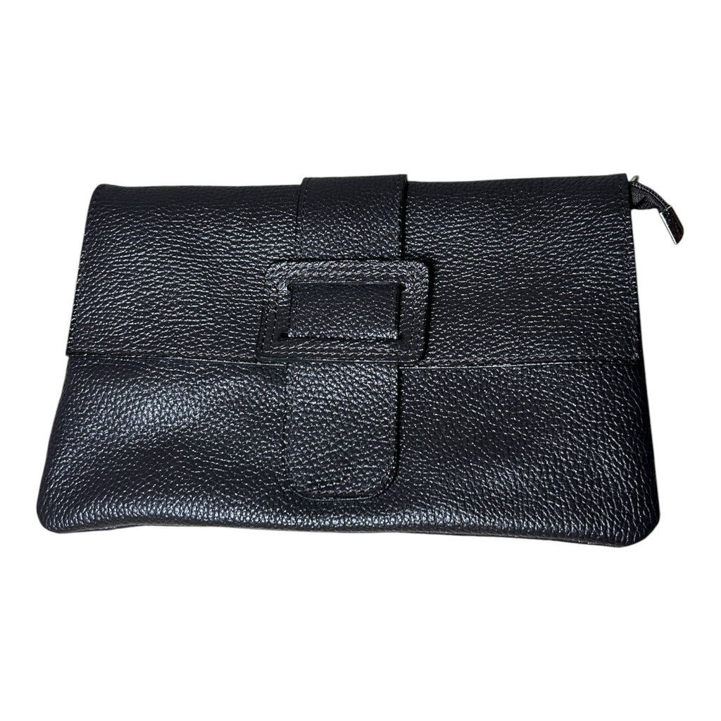 LIDIA - Bustina con patta in pelle martellata e tracolla