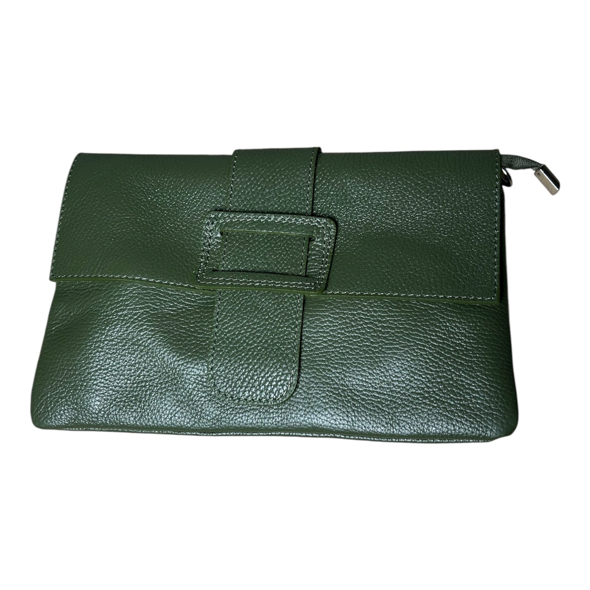 LIDIA - Bustina con patta in pelle martellata e tracolla