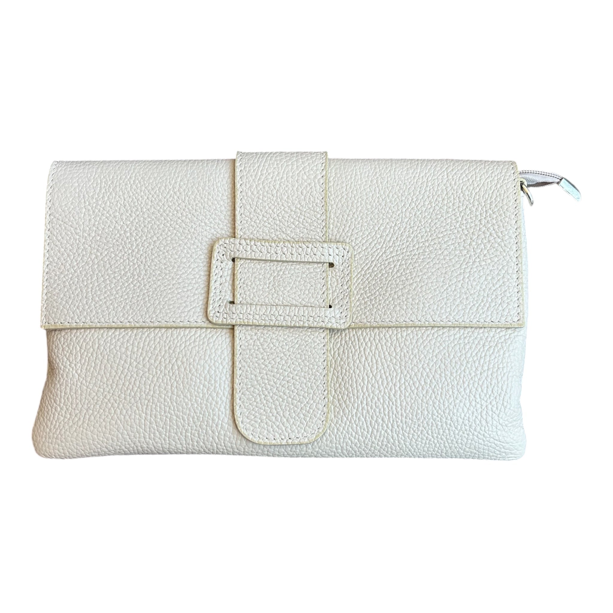 LIDIA - Bustina con patta in pelle martellata e tracolla