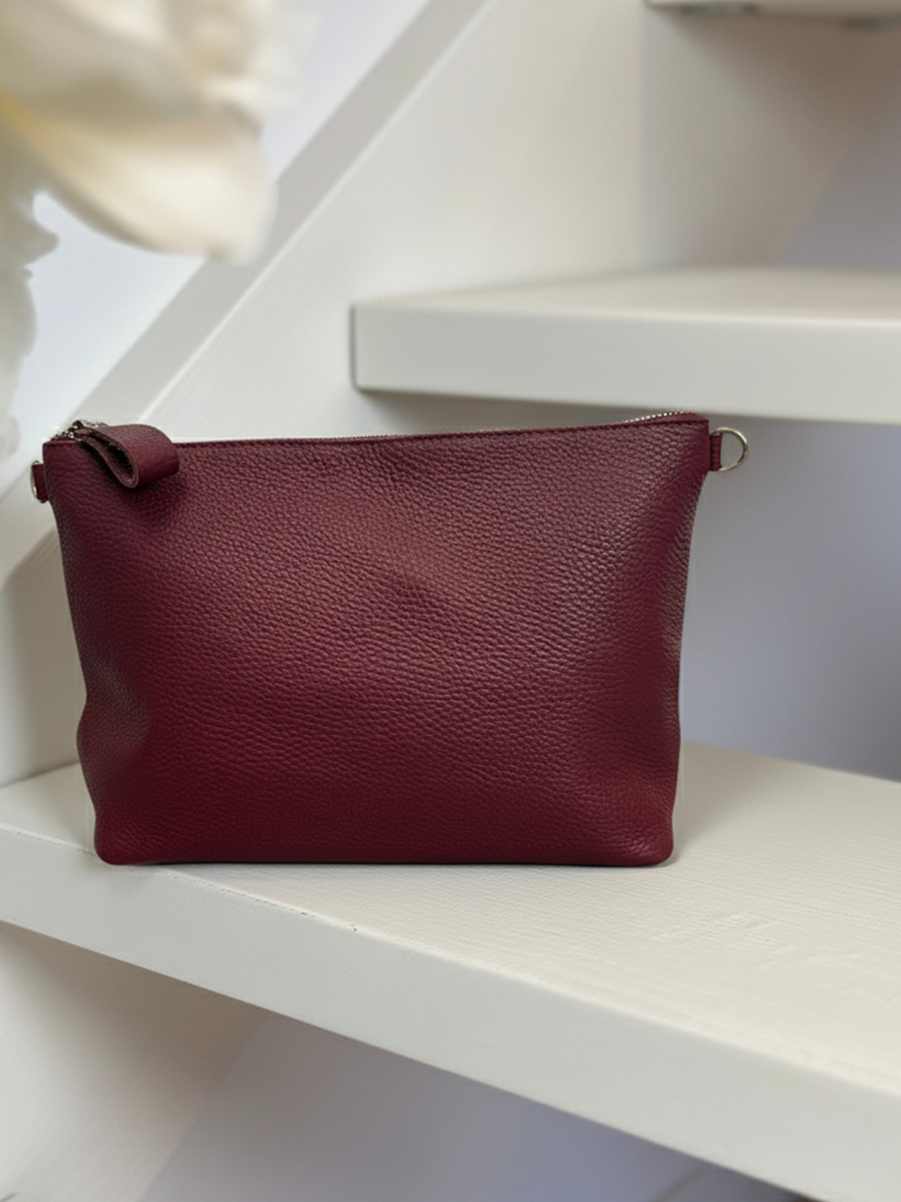 ALMA Tracolla- Organizer in pelle martellata e tracolla removibile