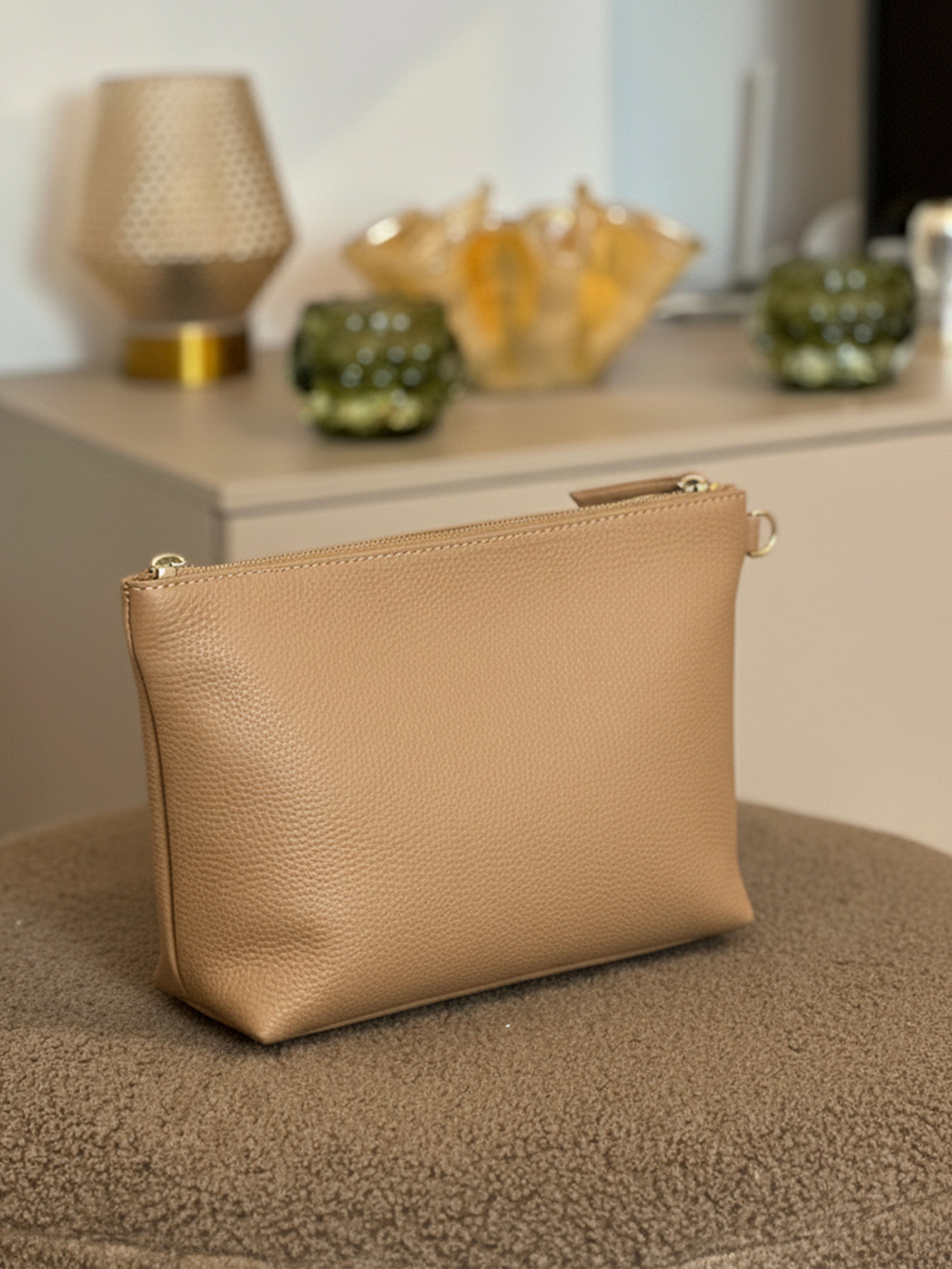 ALMA Tracolla- Organizer in pelle martellata e tracolla removibile